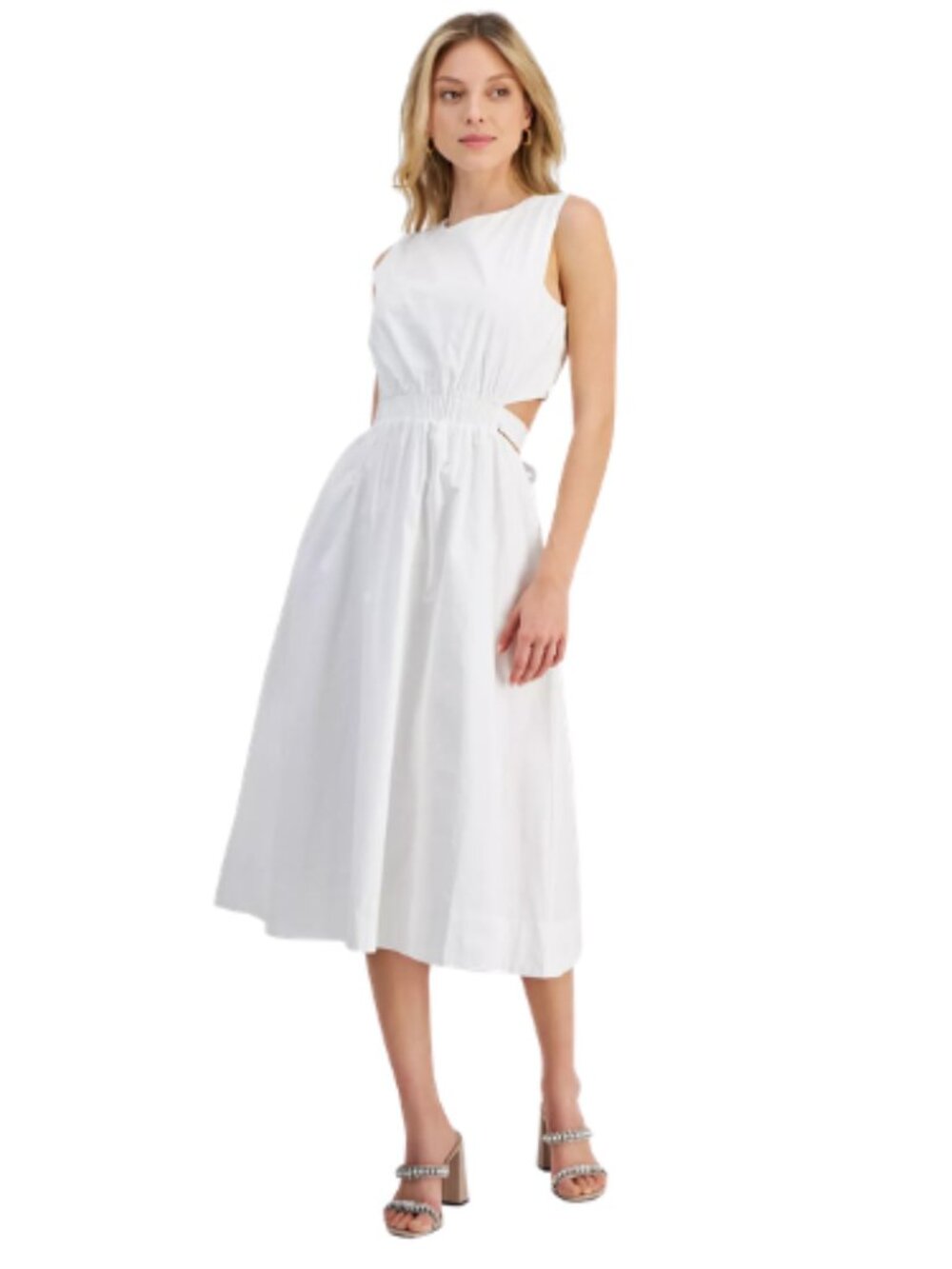 Rachel Roy White Eggshell Cut Out Midi Party Event Size 6